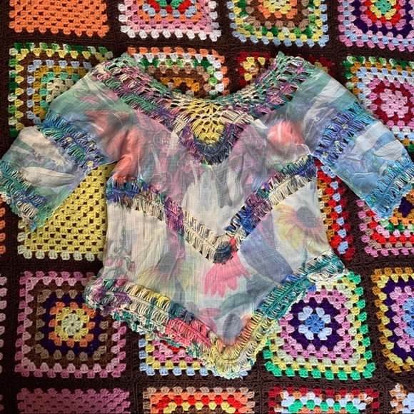 Crochet Tie-Dye Rainbow Blouse - Picture 5 of 5